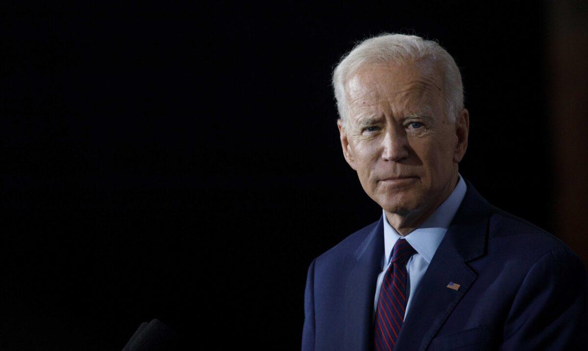 Democratic presidential candidate and former Vice President Joe Biden speaks during a campaign press conference in Burlington, Iowa, on Aug. 7, 2019. (Tom Brenner/Getty Images)
