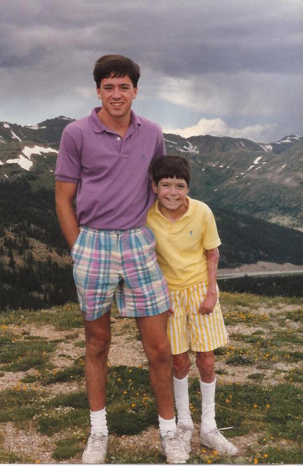 O'Leary and his older brother Jim, who saved his life, on a family vacation in the mountains the summer after the fire. (Courtesy of John O'Leary)