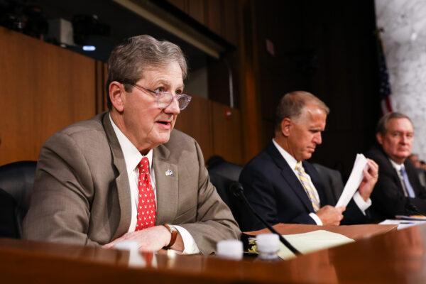 Sen. John Kennedy (R-La.) says if the Biden administration is serious about a carbon-free 2050, why is it not funding nuclear power development the same way as renewables? (Samira Bouaou/The Epoch Times)