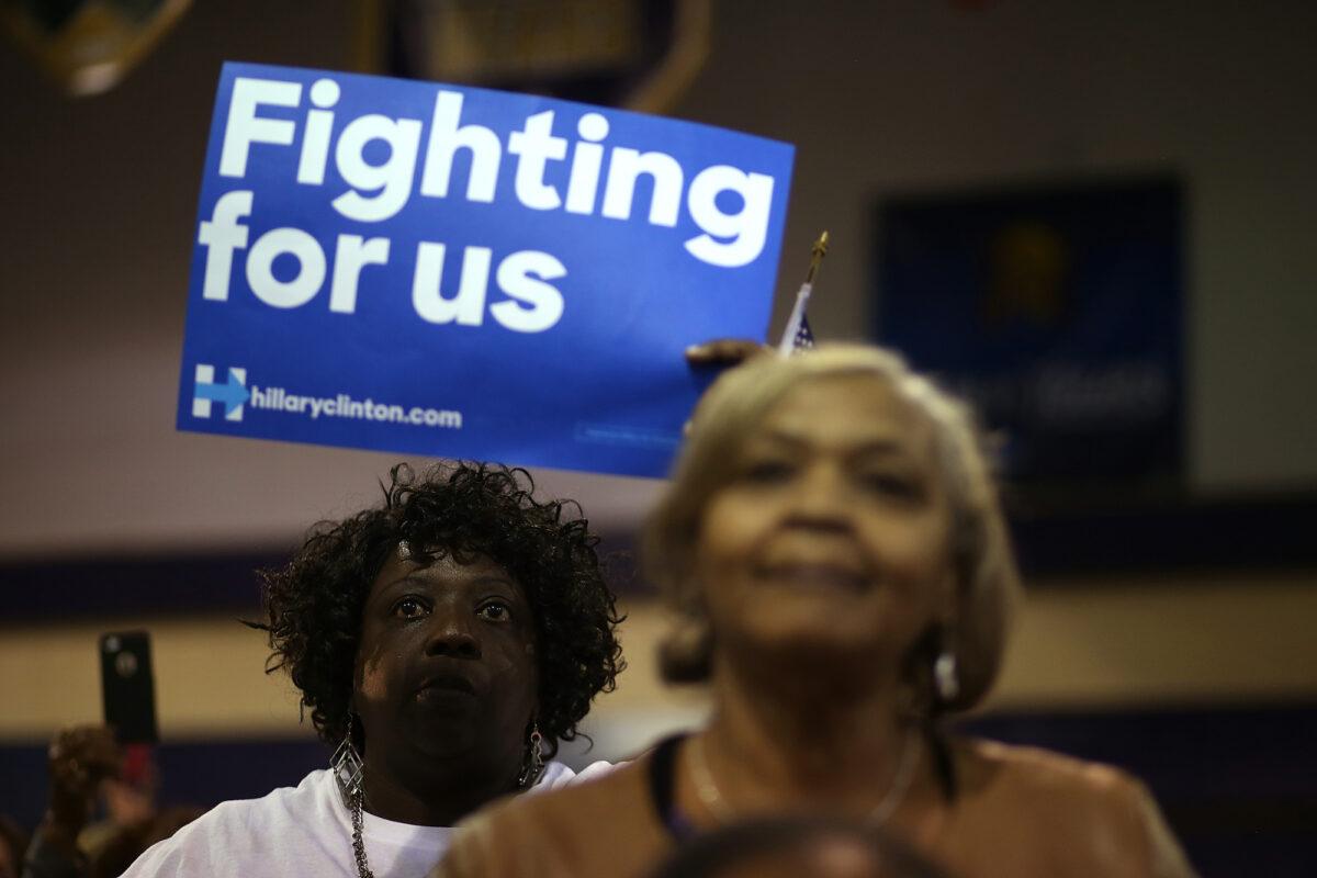 People attend a political rally at Miles College, in Fairfield, Ala., on Febr. 27, 2016. (Justin Sullivan/Getty Images)