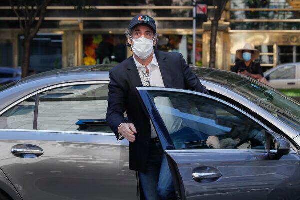 Michael Cohen arrives at his Manhattan apartment in New York City on May 21, 2020. (John Minchillo/AP Photo)
