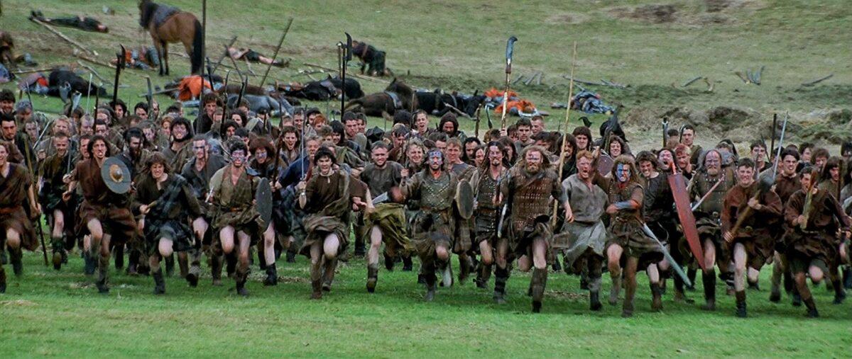 The Irish Defense Forces who played William Wallace's Scottish army, in "Braveheart." (Paramount Pictures)