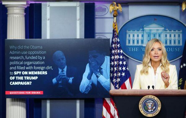 White House Press Secretary Kayleigh McEnany speaks to the press in the Brady Briefing Room of the White House in Washington, on May 22, 2020. (Mandel Ngan/AFP via Getty Images)
