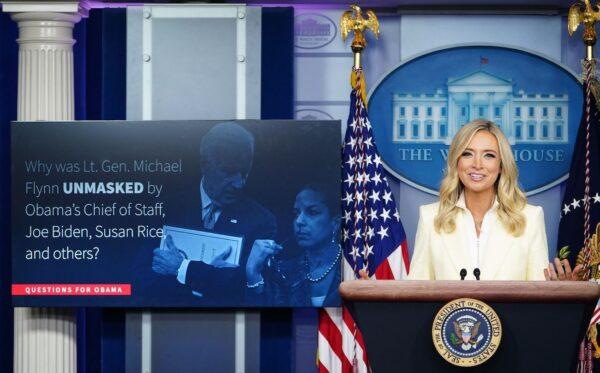White House Press Secretary Kayleigh McEnany speaks to the press in the Brady Briefing Room of the White House in Washington on May 22, 2020. (Mandel Ngan/AFP via Getty Images)