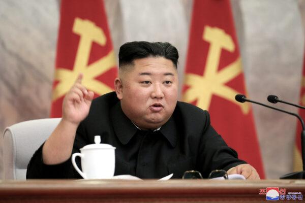 North Korean leader Kim Jong Un speaks during the conference of the Central Military Committee of the Workers' Party of Korea in this image released by North Korea's Korean Central News Agency (KCNA) on May 23, 2020. (KCNA via Reuters)