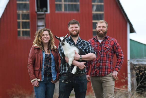 (From L to R): Katie Shaw, sales and marketing director; Pete Messmer, head cheesemaker; and Pete's brother, Dave Messmer, business manager of Lively Run Dairy in New York’s Finger Lakes region. (Courtesy of Lively Run Dairy)