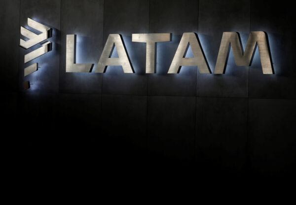 LATAM airlines logo is seen inside of the Commodore Arturo Merino Benitez International Airport in Santiago, Chile on April 25, 2019. (Rodrigo Garrido/Reuters)