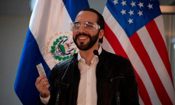 El Salvador's president Nayib Bukele speaks during a press conference at Rosales Hospital in San Salvador, on May 26, 2020. (Yuri Cortez/AFP via Getty Images)