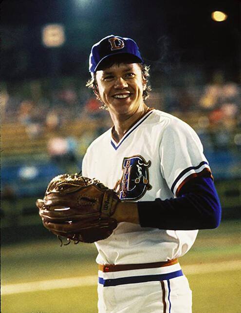 "Nuke" LaLoosh (Tim Robbins) is a talented but not particularly bright pitcher in "Bull Durham." (Orion Pictures)