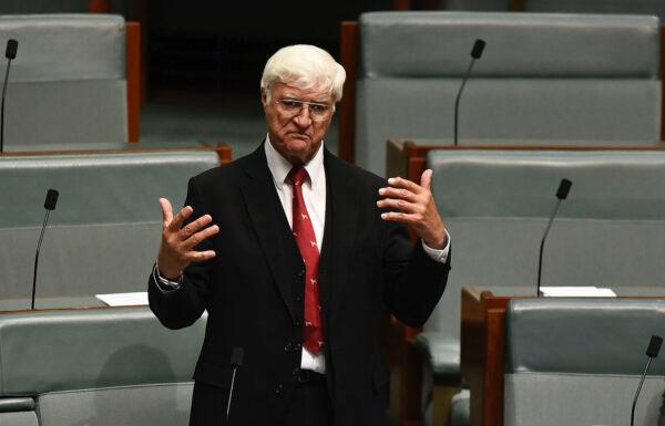 Australian federal MP Bob Katter at Parliament House in Canberra, Australia, on Dec. 7, 2017. (Michael Masters/Getty Images)