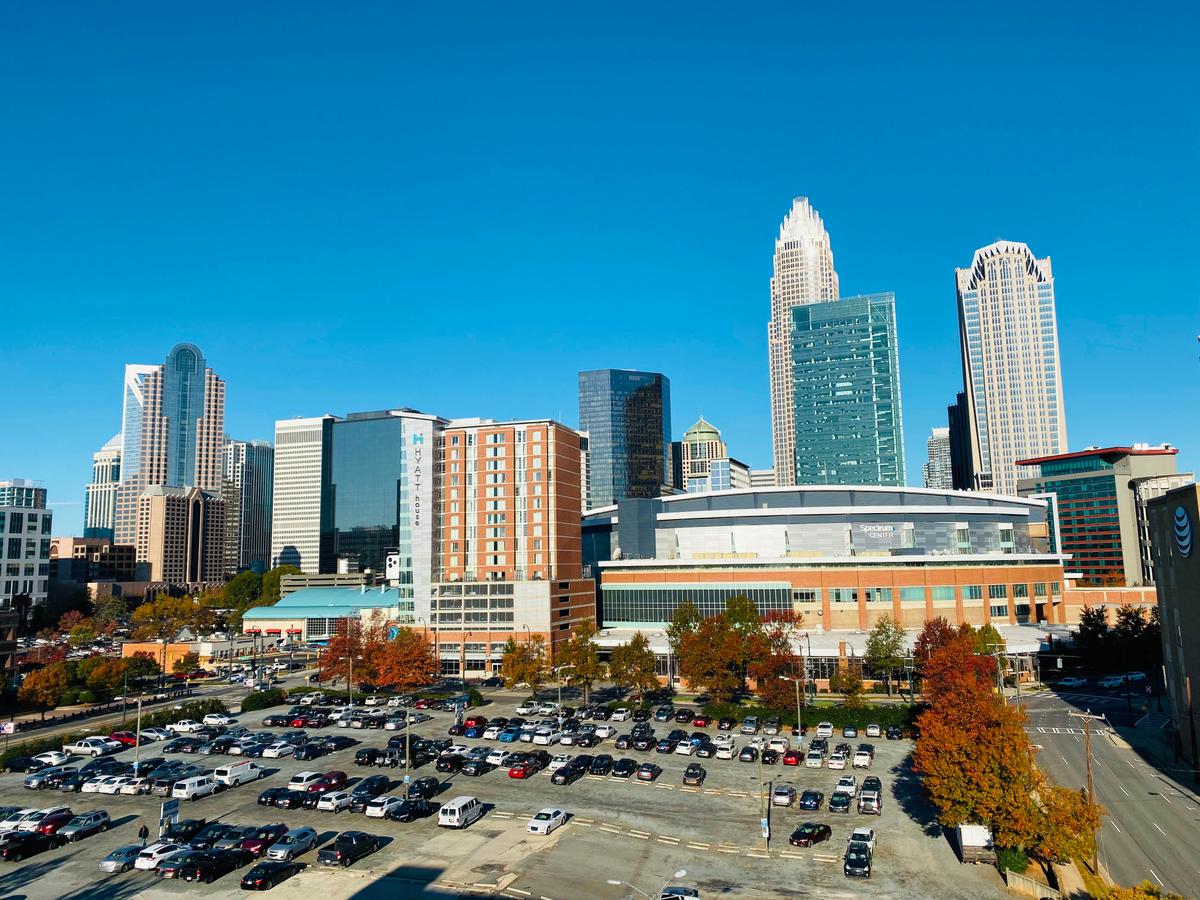 The Spectrum Center in Charlotte, North Carolina, is seen on November 13, 2019, the planned site of the 2020 Republican National Convention. (Daniel Slim/AFP/Getty Images)