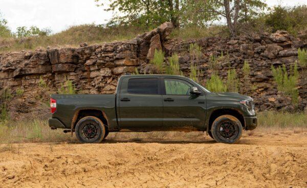 Side view with forged-aluminum TRD wheels. (Courtesy of Toyota)