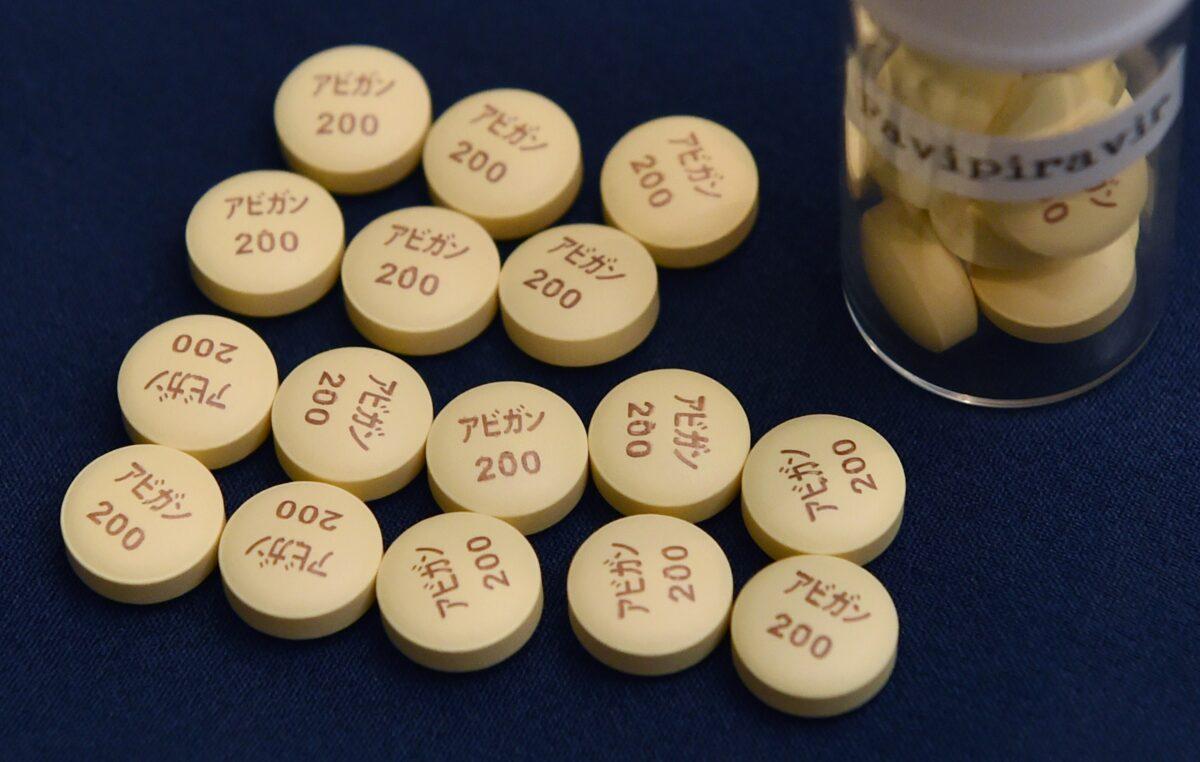Anti-influenza Avigan Tablets produced by Japan's Fujifilm are displayed in Tokyo in a 2014 file photograph. (Kazuhiro Nogi/AFP via Getty Images)