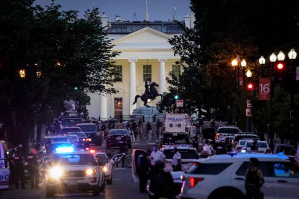 A large law enforcement response near the White House after a protest was dispersed in downtown Washington, on June 1, 2020. (Drew Angerer/Getty Images)