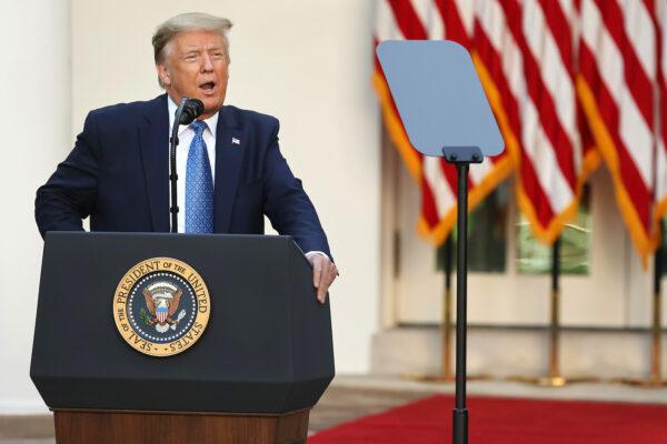 President Donald Trump makes a statement to the press in the Rose Garden at the White House in Washington on June 1, 2020. (Chip Somodevilla/Getty Images)