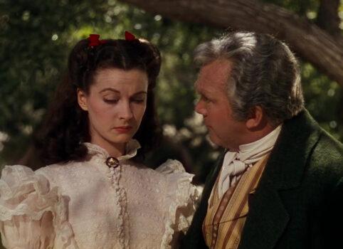 Thomas Mitchell plays the loving father of Scarlett O’Hara (Vivien Leigh) in the 1939 film adaptation of “Gone With the Wind.” (MGM)