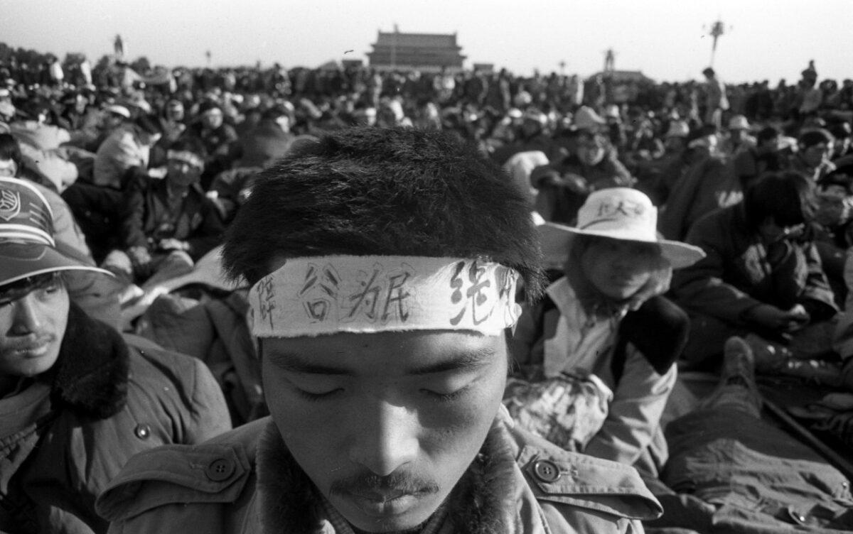 A student protester on hunger strike at Tiananmen Square, Beijing in June 1989. (Courtesy of Liu Jian/The Epoch Times)