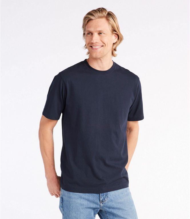 L.L. Bean Men's Carefree Unshrinkable Tee, Traditional Fit Short-Sleeve.