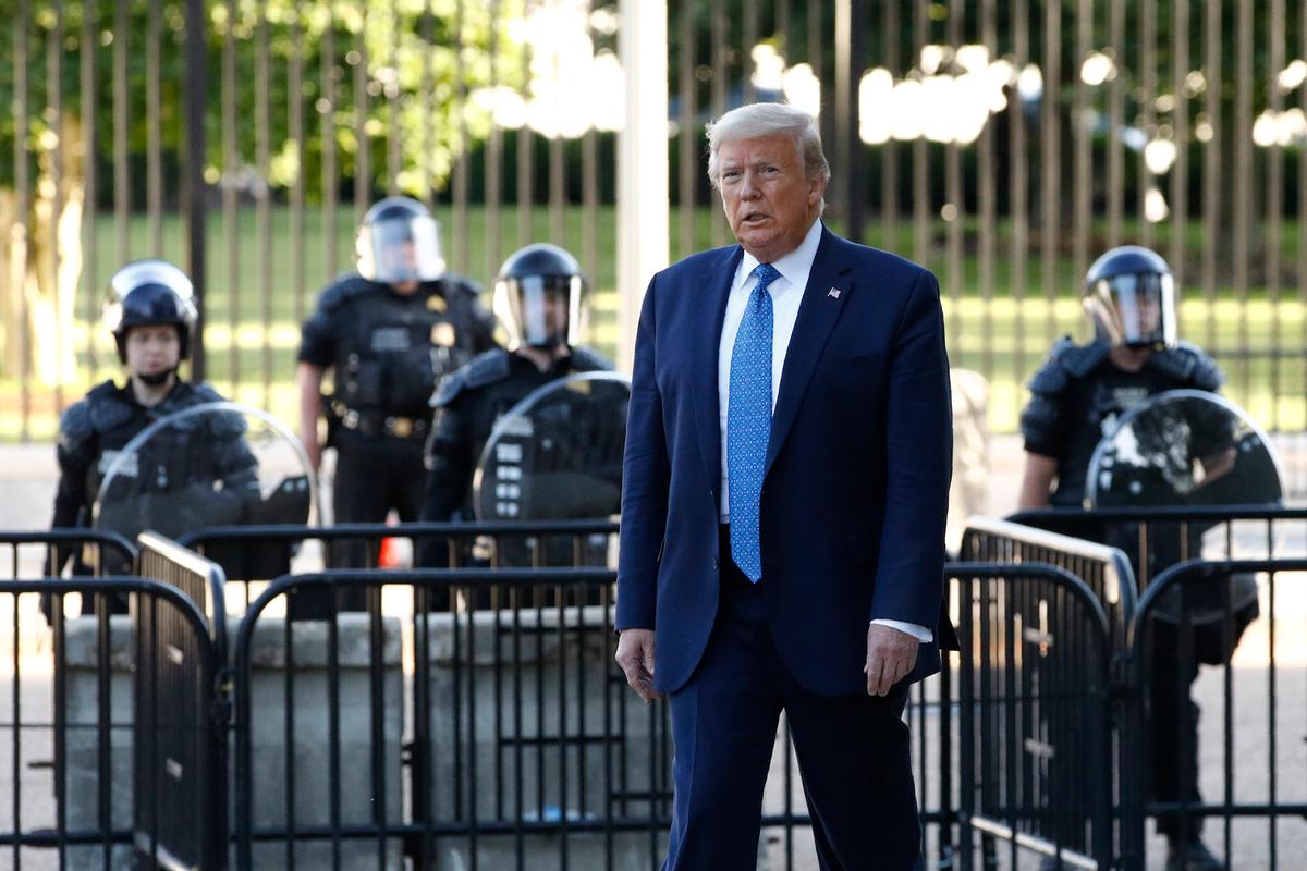 President Donald Trump walks in Lafayette Park in Washington on June 1, 2020. (Patrick Semansky/AP Photo)