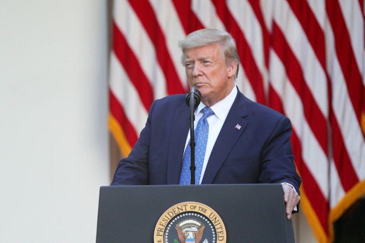 President Donald Trump delivers a statement in the Rose Garden at the White House on June 1, 2020. (Tom Brenner/Reuters)