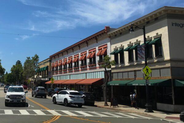 The historic district of Old Towne Orange, Calif., is reopened for business, amid California’s gradual lifting of stay-at-home orders, on May 30, 2020. (Chris Karr/The Epoch Times)