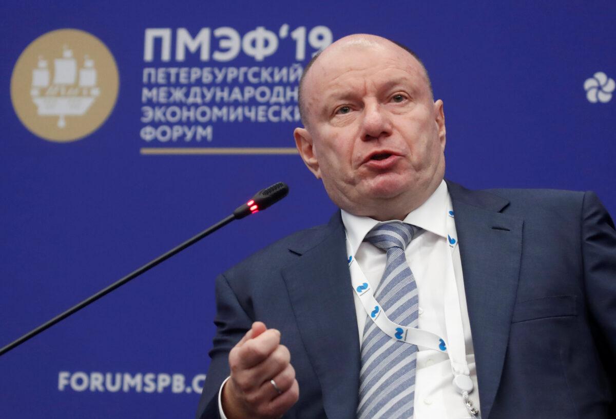 President and Chairman of the Board of MMC Norilsk Nickel Vladimir Potanin attends a session of the St. Petersburg International Economic Forum (SPIEF), Russia, on June 6, 2019. (Maxim Shemetov/File Photo/Reuters)