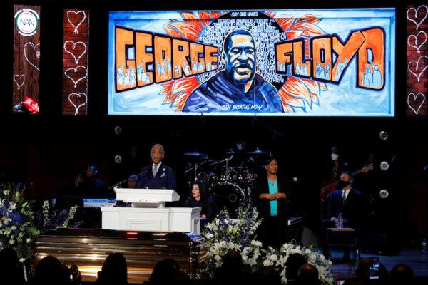 Reverend Al Sharpton speaks during a memorial service for George Floyd, in Minneapolis, Minnesota, on June 4, 2020. (Lucas Jackson/Reuters)
