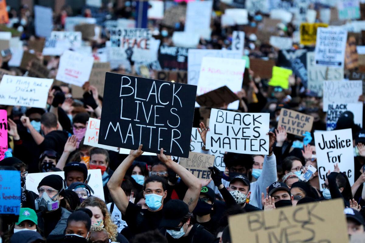 Demonstrators protest in Boston, Mass., on May 31, 2020. (Maddie Meyer/Getty Images)