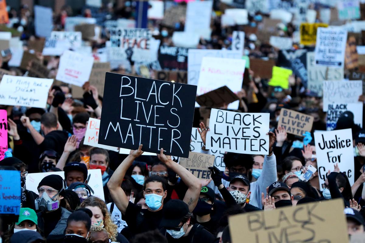 Demonstrators protest in response to the death of George Floyd in Boston, Massachusetts, on May 31, 2020.(Maddie Meyer/Getty Images)