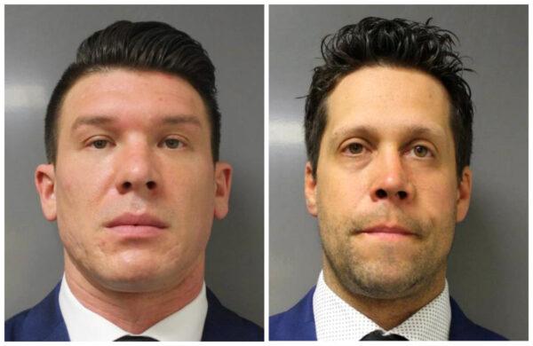 Suspended Buffalo police officer Robert McCabe (L) and Aaron Torgalski on June 6, 2020. (Erie County District Attorney's Office via AP)