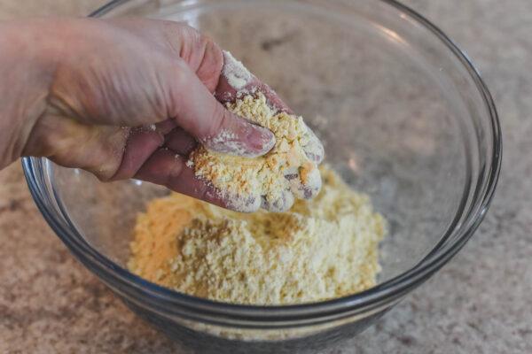 Sift together the chickpea flour, salt, and pepper. (Audrey Le Goff)