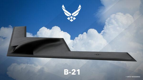 An artistic rendering of the B-21 Raider design. (U.S. Airforce/Northrop Grumman)