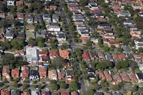 An aerial view of suburban houses in Sydney, Australia, on April 22, 2020. (Ryan Pierse/Getty Images)