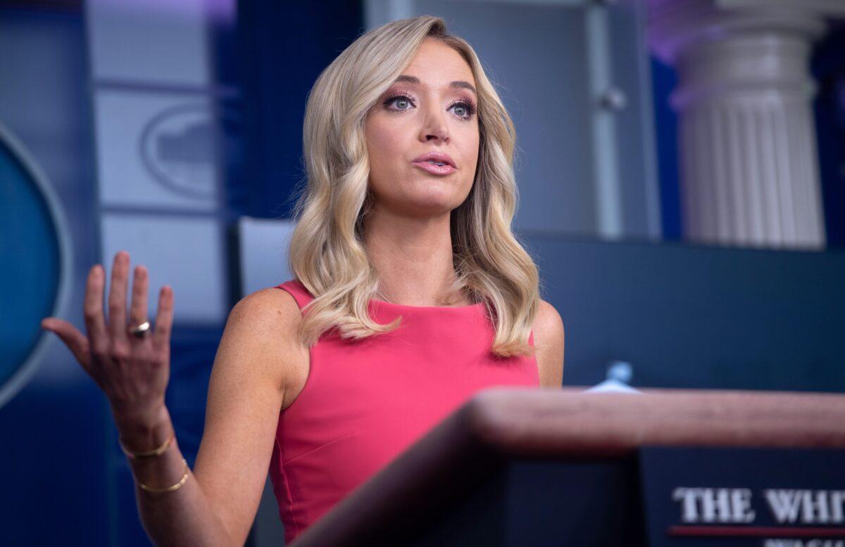 White House press secretary Kayleigh McEnany holds a press briefing at the White House in Washington on June 8, 2020. (Saul Loeb/AFP via Getty Images)
