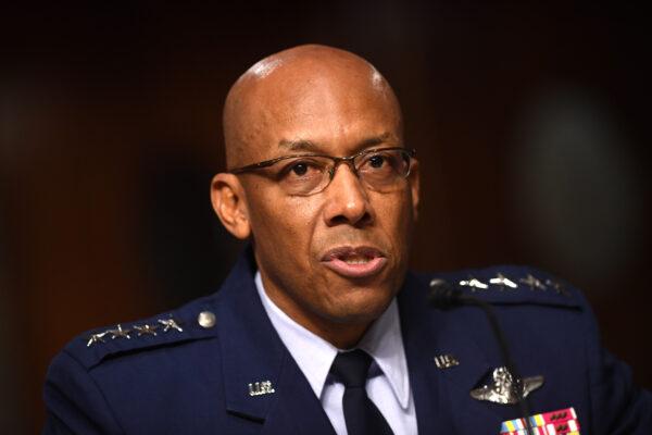 Gen. Charles Brown Jr., nominated to chief of staff of the U.S. Air Force, testifies during a Senate Armed Services hearing in Washington on May 7, 2020. (Kevin Dietsch/Pool/AFP via Getty Images)