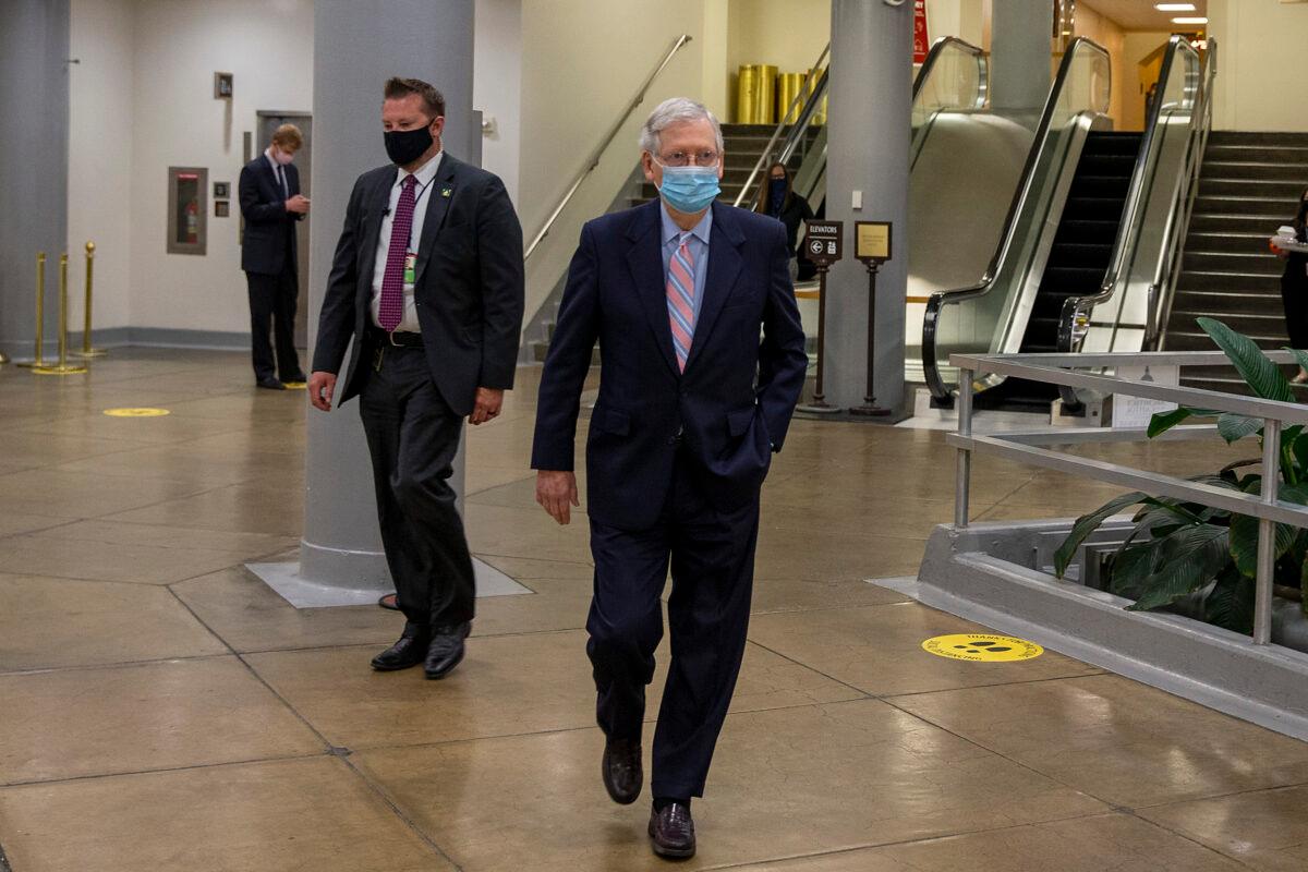 Senate Majority Leader Mitch McConnell (R-Ky.) in Washington on June 3, 2020. (Tasos Katopodis/Getty Images)