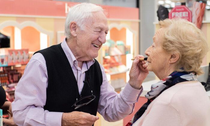 84-Year-Old Doting Husband Masters Makeup Skills to Help His Partially Blind Wife