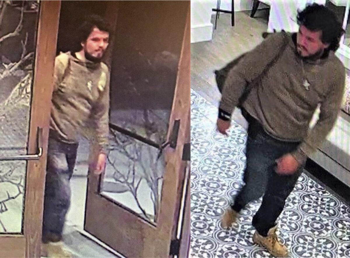 These images taken from a surveillance camera and provided by the San Luis Obispo County Sheriff's Office seeking the public's assistance in finding a suspect believed to be responsible for a shooting that took place in Paso Robles, Calif. in the morning on June 10, 2020. (San Luis Obispo County Sheriff's Office/AP)