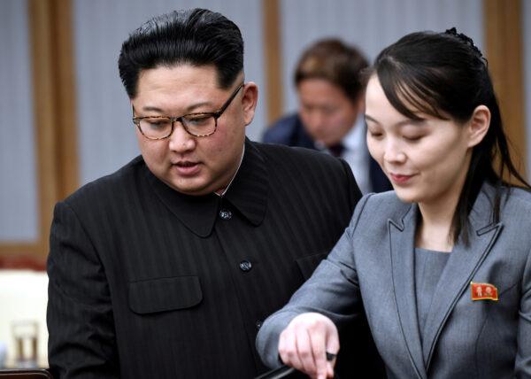  North Korean leader Kim Jong Un and his sister Kim Yo Jong attend a meeting with South Korean President Moon Jae-in at the Peace House at the truce village of Panmunjom inside the demilitarized zone separating the two Koreas, South Korea, on April 27, 2018.(Korea Summit Press Pool/Pool via Reuters/File Photo)