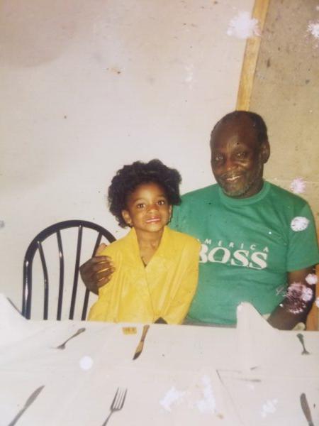 Quiaufa Royes (L) with her grandfather. (Courtesy of Quiafa Royes)