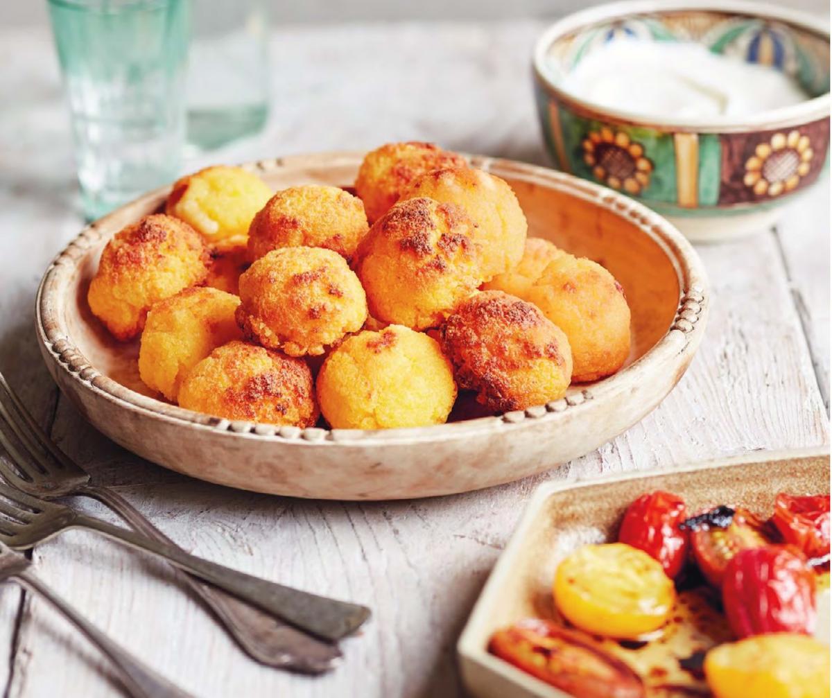 Bulz, a shepherd's snack of polenta balls stuffed with cheese, can be baked in the oven or cooked in the embers of an open fire. (Jamie Orlando Smith Photography)