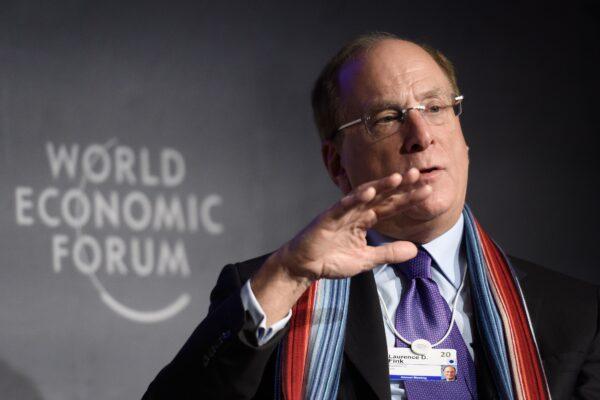 BlackRock CEO Larry Fink attends a session at the World Economic Forum annual meeting in Davos, Switzerland, on Jan. 23, 2020. (Fabrice Coffrini/AFP via Getty Images)