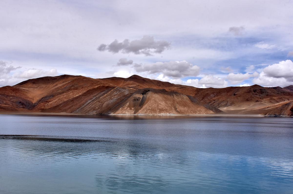 A view of Pangong Tso lake in the Ladakh region on July 27, 2019. (Mukesh Gupta/Reuters)