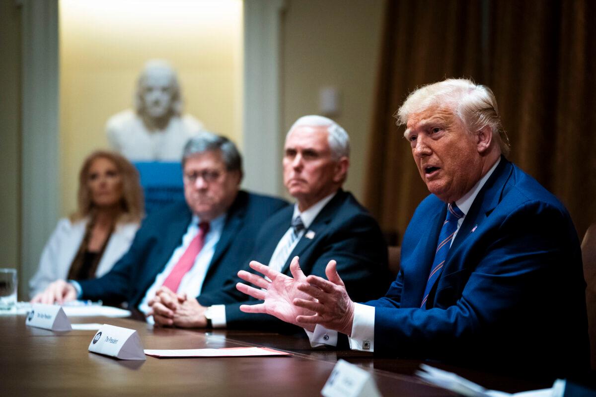 U.S. President Donald Trump speaks in  the Cabinet Room of the White House on June 15, 2020. (Doug Mills-Pool/Getty Images)