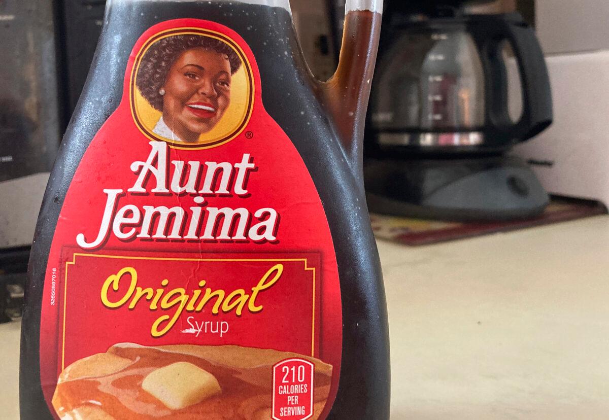 A bottle of Aunt Jemima syrup sits on a counter in White Plains, N.Y., on June 17, 2020. (Donald King/AP Photo)