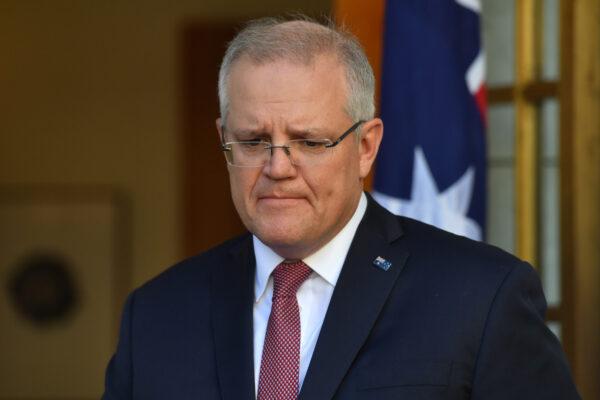 Australian Prime Minister Scott Morrison during a press conference at Parliament House in Canberra, Australia on June 18, 2020. (Sam Mooy/Getty Images)