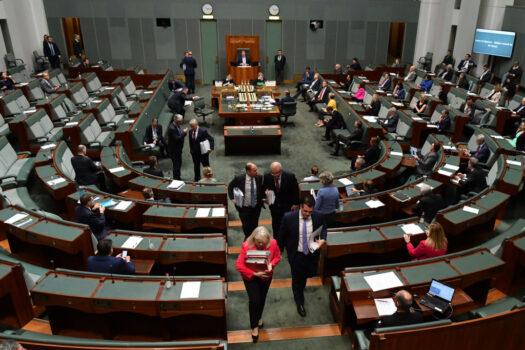 MP’s depart question time in the House of Representatives at Parliament House, on June 18, 2020 in Canberra, Australia. (Sam Mooy/Getty Images)