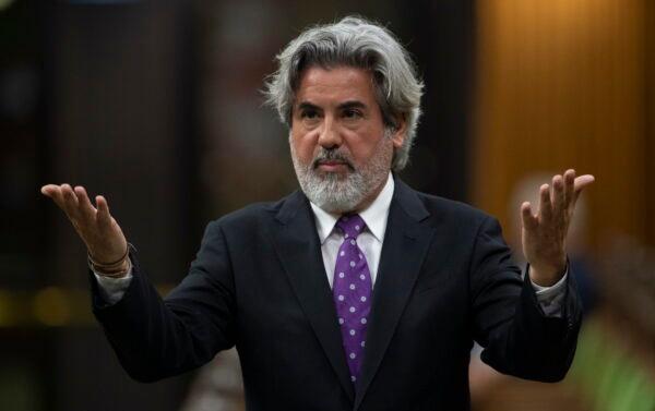 Leader of the government in the House of Commons Pablo Rodriguez rises following Question Period on May 26, 2020. (The Canadian Press/Adrian Wyld)