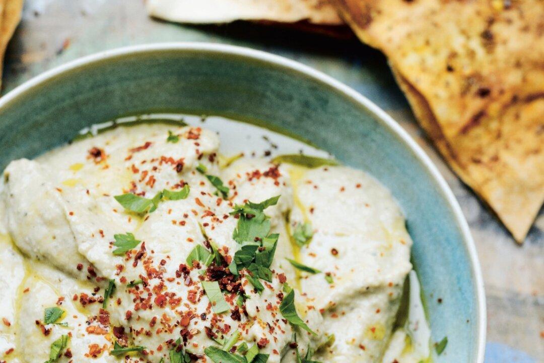 Best Ever Baba Ganoush With Flatbread Chips