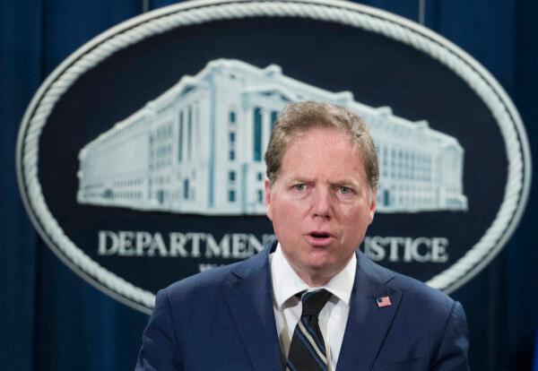 U.S. Attorney Geoffrey Berman for the Southern District of New York at a news conference at the Department of Justice in Washington, on Oct. 26, 2018. (AP Photo/Alex Brandon)